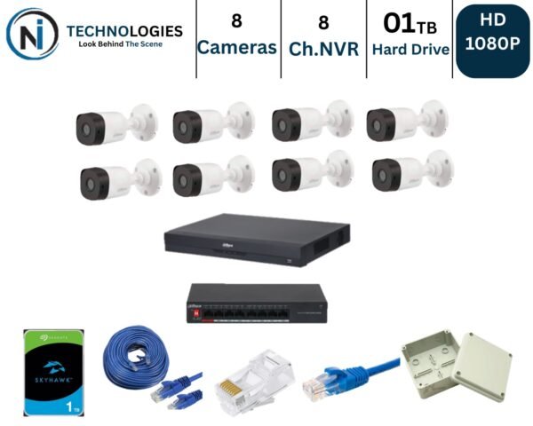 Ni Technologies1 2 FULL HD CCTV CAMERAS PACKAGE
