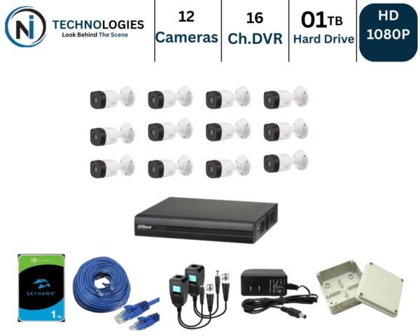 Ni Technologies1 2 FULL HD CCTV CAMERAS PACKAGE