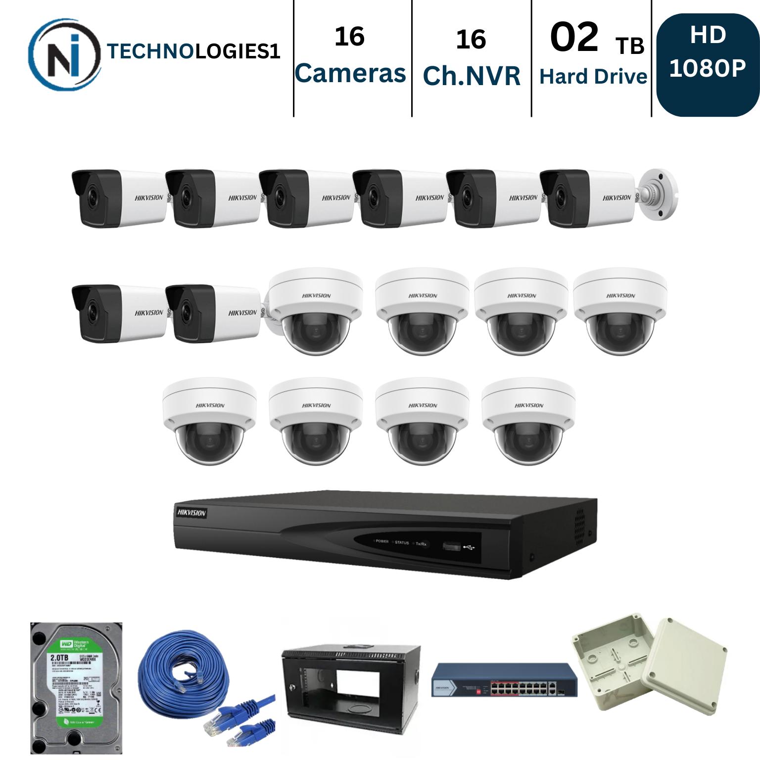 16 FULL HD CCTV CAMERAS PACKAGE 03 (Hikvision) 245,000/PKR