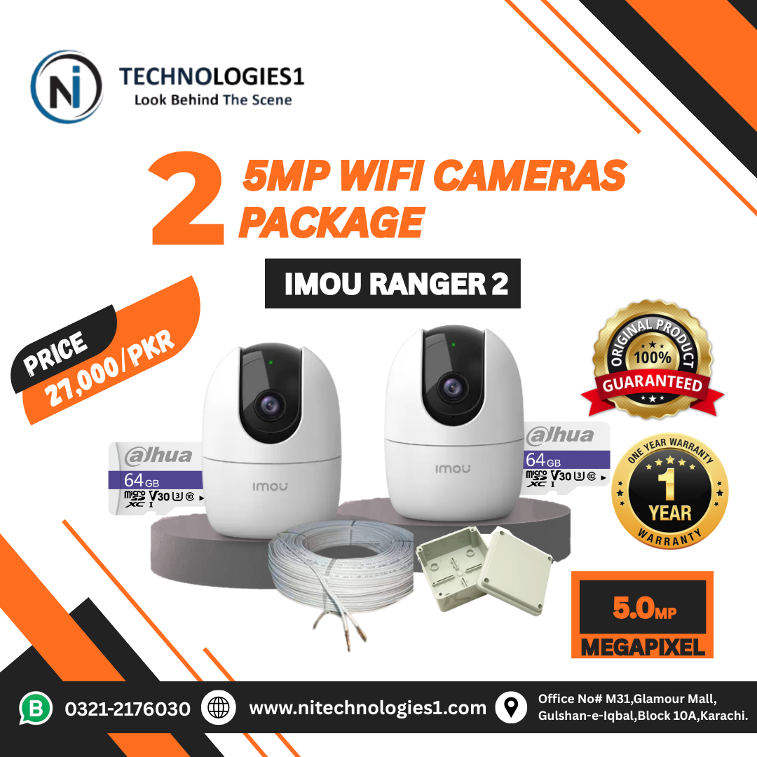 02 IMOU 5MP RANGER 2 WIFI CAMERAS PACKAGE 27,000/PKR