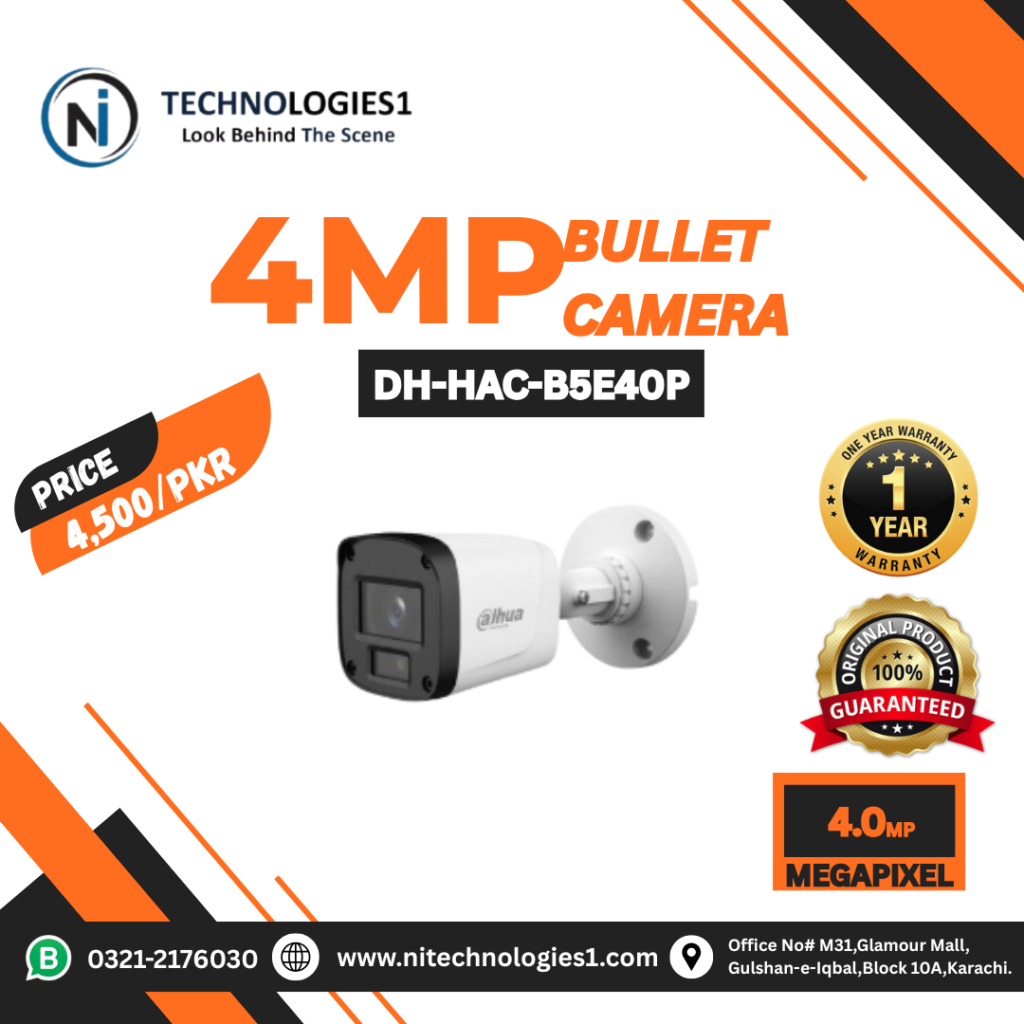 Dahua DH-HAC-B5E40P 4MP Analog Bullet CCTV Camera for Indoor and Outdoor Security